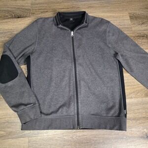 Hugo Boss XXL Full Zip Sweatshirt Mens Gray Excellent Elbow Patches 50134764
